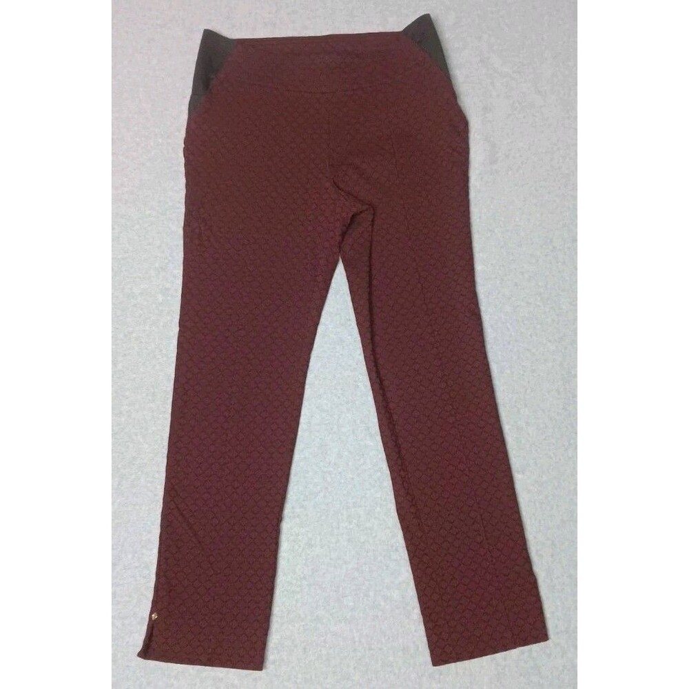 Rafaella Comfort Pull On Dress Pants Size 10 Maroon Wine Academia Office Siren